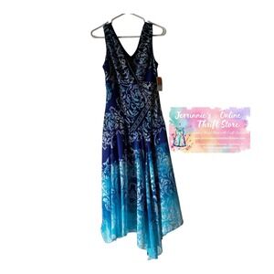 Rabbit Rabbit Rabbit‎ Designs Navy Teal Ombré Baroque Dress